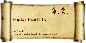 Hupka Kamilla névjegykártya